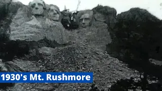 1930's Mount Rushmore National Memorial Construction Vintage Black and White Footage