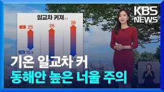 [날씨] 기온 일교차 커…동해안 높은 너울 주의 / KBS  2024.05.17.