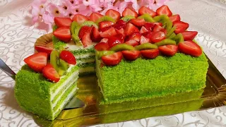 МЕГА Фисташковый Торт за  15 минут! НЕЖНЫЙ и БЕЗУМНО Вкусный Торт! / PISTACHIO CAKE 🎂