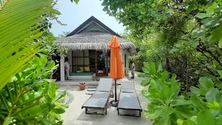 Oblu Select Sangeli Maldives resort review. Beach villa room tour. beachfront @WetravelMaldives
