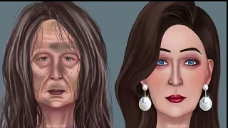 ASMR Homeless old woman's transformation makeup animation #1  메이크업애니메이션