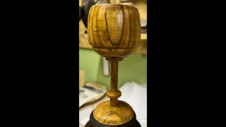 one more Olive Goblet- woodturning