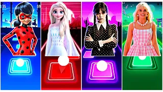 Miraculous LadyBug 🆚 Frozen 🆚 Wednesday Addams 🆚 Barbie 🎶 Tiles Hop EDM Rush