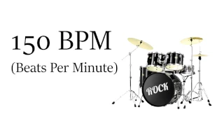 150 BPM Simple Rock Drum Beat (Straight Beat - Drum Loop Track 150 Beats Per Minute)