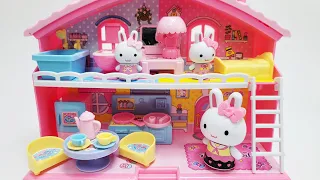 Unboxing a cute pink rabbit's delightful happy house set ASMR (no music)