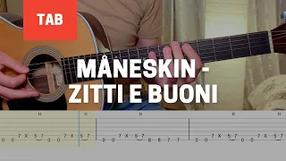 Maneskin - ZITTI E BUONI [ Easy Guitar Tabs Tutorial ]