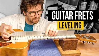 Guitar frets leveling - ASMR