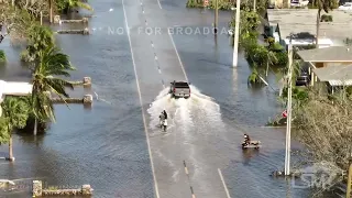 09-29-2022 Iona, FL - Ian Major Storm Surge Flooding Homes w/ Sots Drone