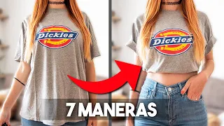 Cómo convertir una CAMISETA en CROP TOP sin cortar 👚✅ (7 Maneras)