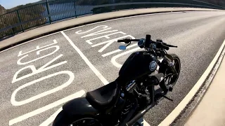 Old Svinesund Brigde. The Norwegian-Swedish border April 2020 - Harley Davidson Breakout