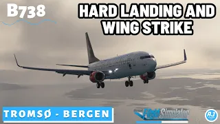 [MSFS 2K] HARD LANDING AND POSSIBLE WING STRIKE? | Tromso 🇳🇴 -Bergen 🇳🇴  | VATSIM | SAS PMDG 737 l