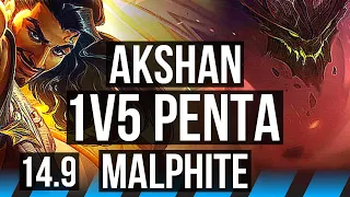AKSHAN vs MALPHITE (MID) | 1v5 Penta, 11 solo kills, 65% winrate | NA Diamond | 14.9