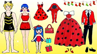 Muñecas De Papel DIY| Disfraz De Invierno Para La Familia Ladybug Y Cat Noir | Woa Barbie Colombia