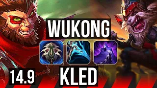 WUKONG vs KLED (TOP) | 9 solo kills, 51k DMG, 67% winrate, Legendary | EUW Master | 14.9