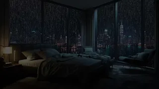 Sleep Well In A Cozy Bedroom When It's Stormy Outside | Relax And Sleep Well With Rain Sounds