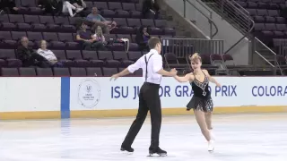 2015 ISU Jr. Grand Prix Colorado Springs Pairs Short Program HOFFMAN / CHUDAK CAN