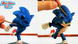 Como hacer a SONIC de plastilina | How to  Sonic The Hedgehog Movie  CLAY tutorial DIY DibujAme Un