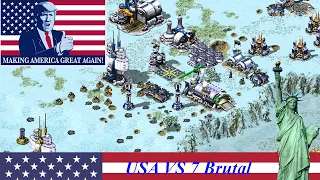 Red alert 2 | 1 vs 7 Brutal AI | MAP: Heck freezes over (USA - Make America great again)