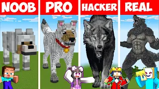 Minecraft NOOB vs PRO vs HACKER: REALISTISCHE WOLF STATUE BAU CHALLENGE ⛏