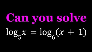 A Nice Log Equation | Math Olympiads