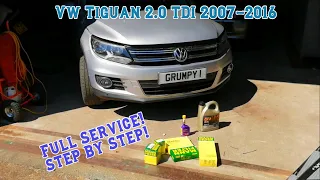 VW Tiguan 2007-2016 2.0 TDI full service step by step. How to service my car?