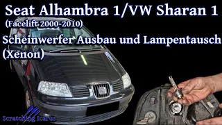 Seat Alhambra 1 und VW Sharan 1 2000-2010 Scheinwerfer Ausbau und Lampenwechsel (Xenon) - Tutorial