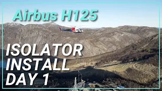 GoPRO FPV Airbus H125 Advanced sling load isolator installation in 30M high powerline tower day1