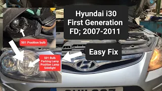 how to change front postion lamp on Hyundai i30 mk1 #headlight