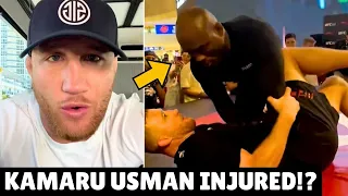 Justin Gaethje REACTS To Kamaru Usman's Knee Popping During Workout...