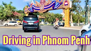 Driving tour in Phnom Penh City of Cambodia [4K]