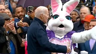Easter Bunny rescues a 'confused' Joe Biden after he 'wanders off'