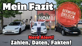 🤓 Eure Fragen: alle Zahlen, Daten, Fakten zur Bermuda Dreieck Vergleichsfahrt Tesla Model Y SR LFP