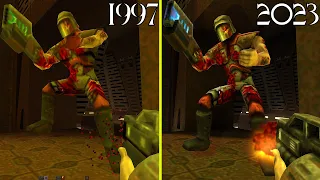 Quake 2 - Original vs Remaster (1997 vs 2023) PC RTX 4080 Graphics Comparison