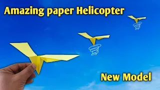 Amazing paper helicopter | new model flying helicopter | diy helicopter | flying paper toys