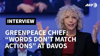 Jennifer Morgan, Greenpeace chief: "words don't match actions" on climate at Davos | AFP