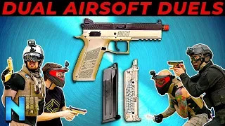 Airsoft: 2v2 Assassins! (Only one knife and gun per team!)