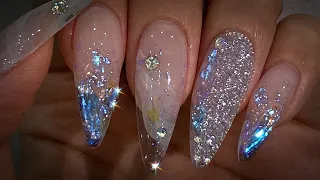 SO EASY NAIL ART🎆 / Clear nails / Ice nails / Aurora / Glass nails
