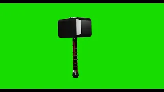 Thors Hummer "Mjolnir" on Green screen in 4K