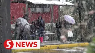 Snow blankets Santiago in rare occurrence