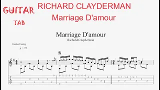 Marriage D'amour (Richard Clayerman) - Full guitar TAB