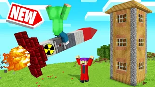 FLYING NUCLEAR MISSILES In MINECRAFT! (Building Rockets)