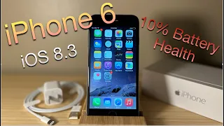 This iPhone 6 running iOS 8 has 10% Battery health...