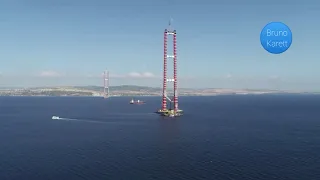 Construction of the longest suspension bridge in the world