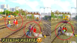 Just Miss For Train Accident | friends Save Life | Train Accidents | CCTV Train Visuals | NewsOnlive