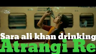 Sara Ali Khan drinking|Atrangi Re#shorts #akshaykumar