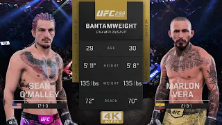 UFC 299 Sean O'Malley vs Marlon Vera Hardest Difficulty!!!