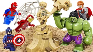 Marvel Avengers Hulk, Spider-Man, Iron Man! Defeat Thanos and the sand monster! | DuDuPopTOY