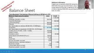 Grade 10 Accounting - Financial Statements Example (Part 2) Balance Sheet