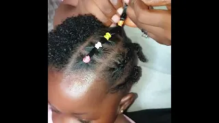 simple and cute kids hair style for baby with short hair #babygirl #naturalhair