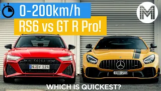 Audi RS6 vs AMG GT R Pro 0-200km/h Which is quickest? | MOTOR